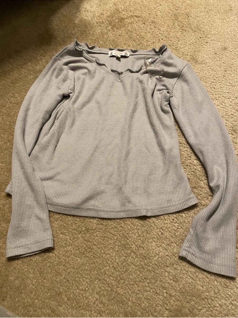 Poof Girl Size Small Gray Long Sleeve Shirt